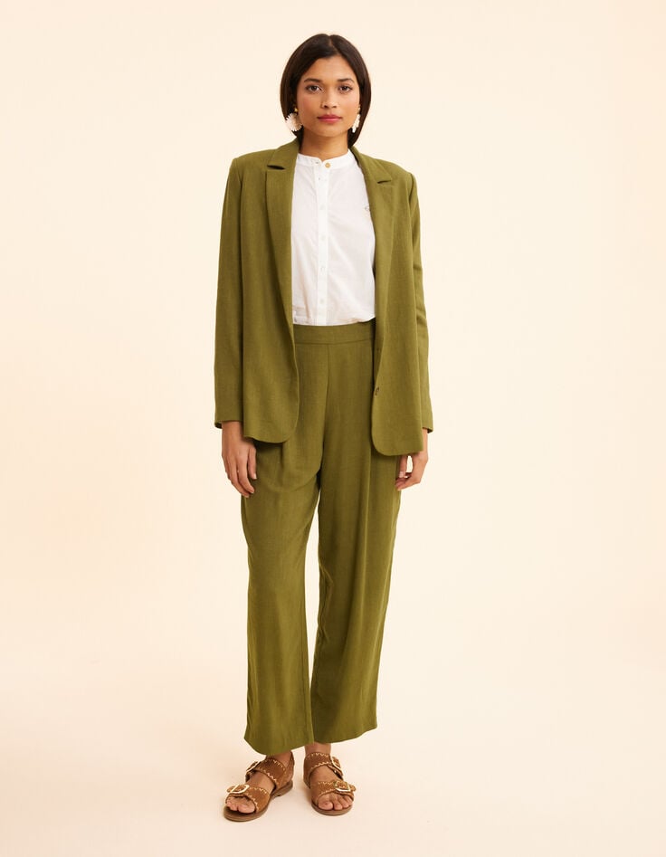 Ikks Veste De Costume Kaki Lin Mélangé I.Code