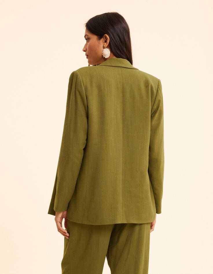 Ikks Veste De Costume Kaki Lin Mélangé I.Code