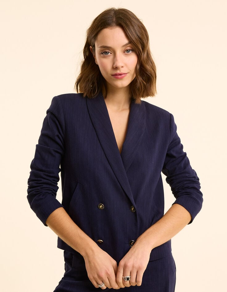 ikks Veste de costume marine faux-uni I.Code