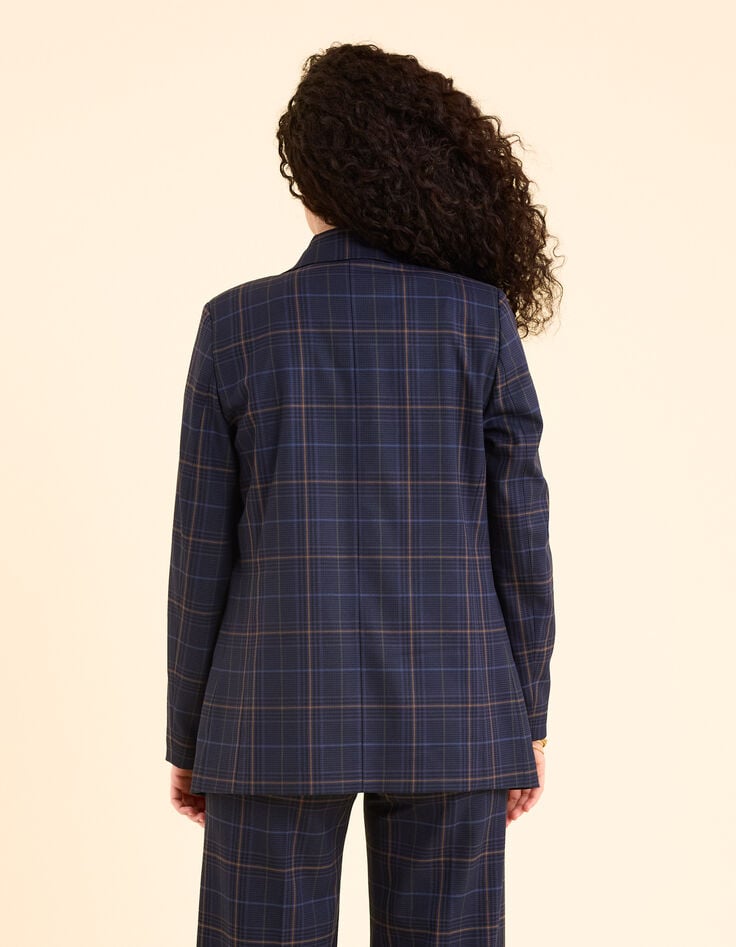 Ikks Veste De Costume Marine Motif Carreaux I.Code