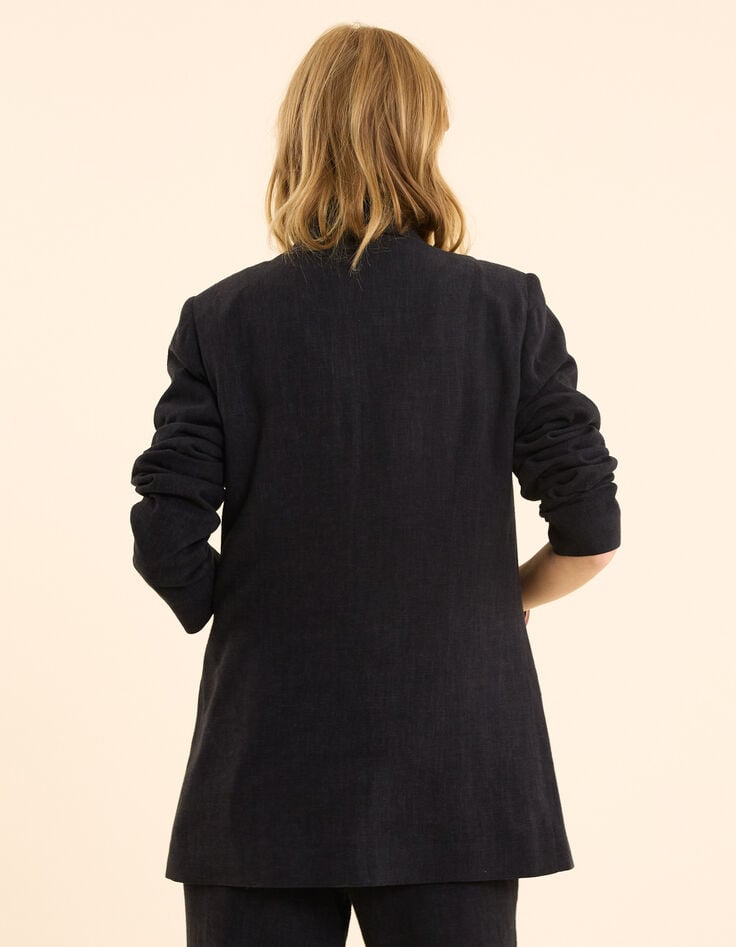 Ikks Veste De Costume Noire Coton Lin I.Code