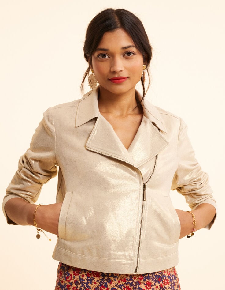 Ikks Veste Dorée Esprit Motard I.Code