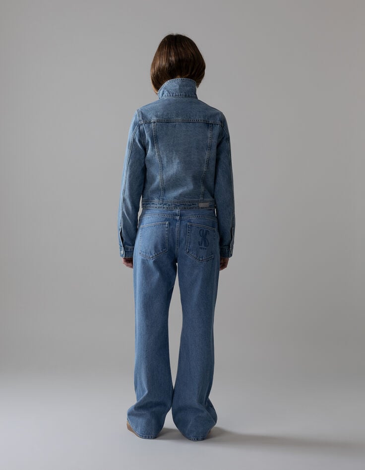 Ikks Veste En Jean Bleu Cropped Fille