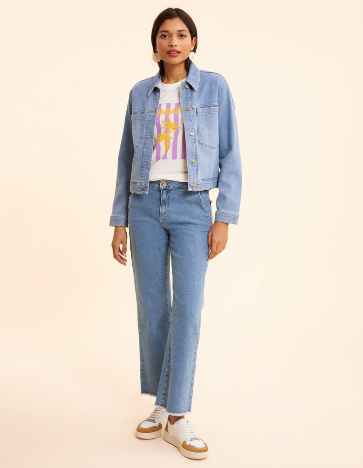 Ikks Veste En Jean Bleu I.Code