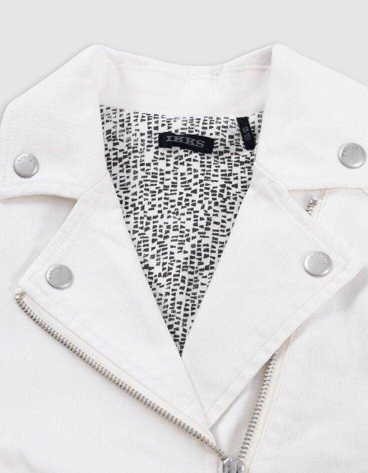 Ikks Veste En Jean écru Esprit Motard Fille