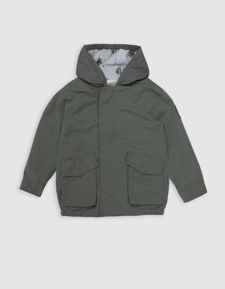 Ikks Veste Kaki à Capuche Doublure éponge Garçon