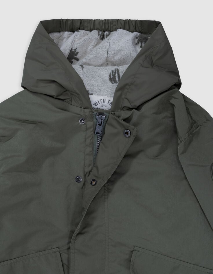 Ikks Veste Kaki à Capuche Doublure éponge Garçon