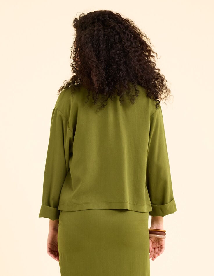 Ikks Veste Kaki Fluide Poches Boutonnées I.Code