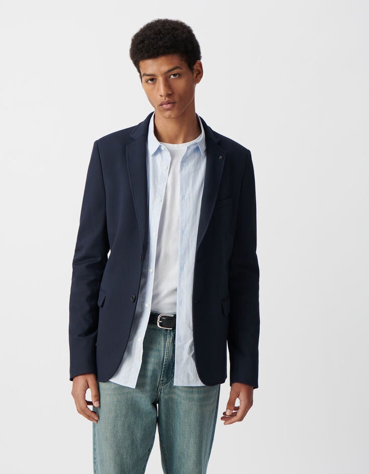 Ikks Veste Marine Avec Parementure Amovible Homme