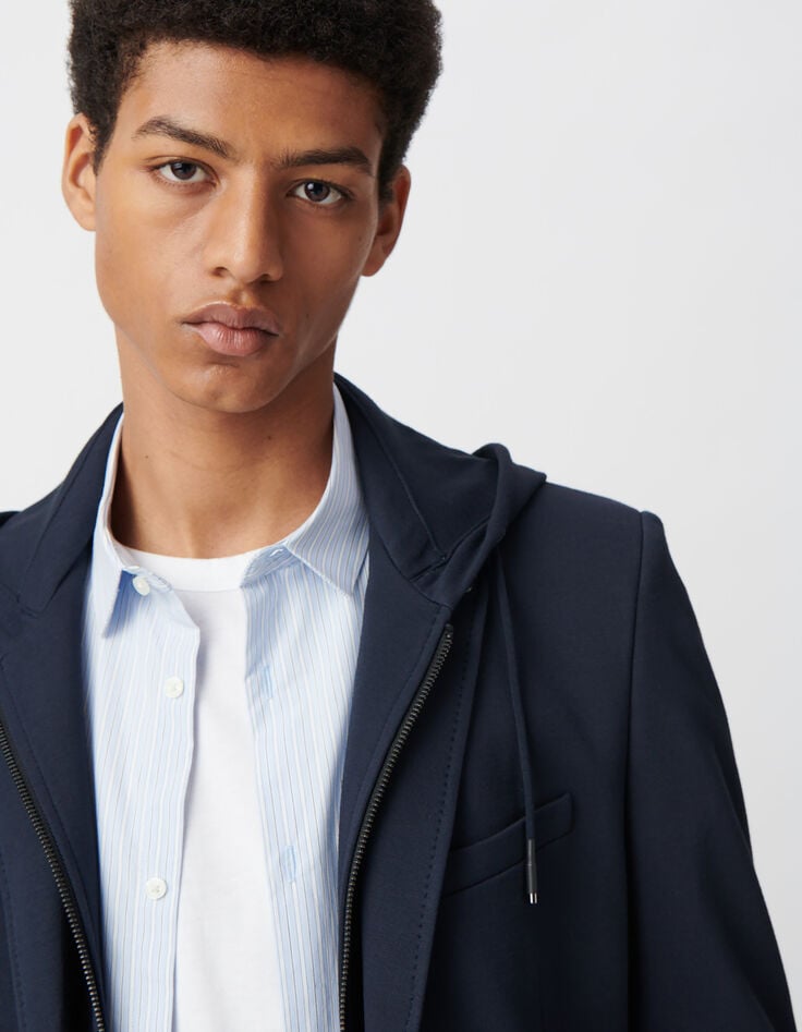 Ikks Veste Marine Avec Parementure Amovible Homme