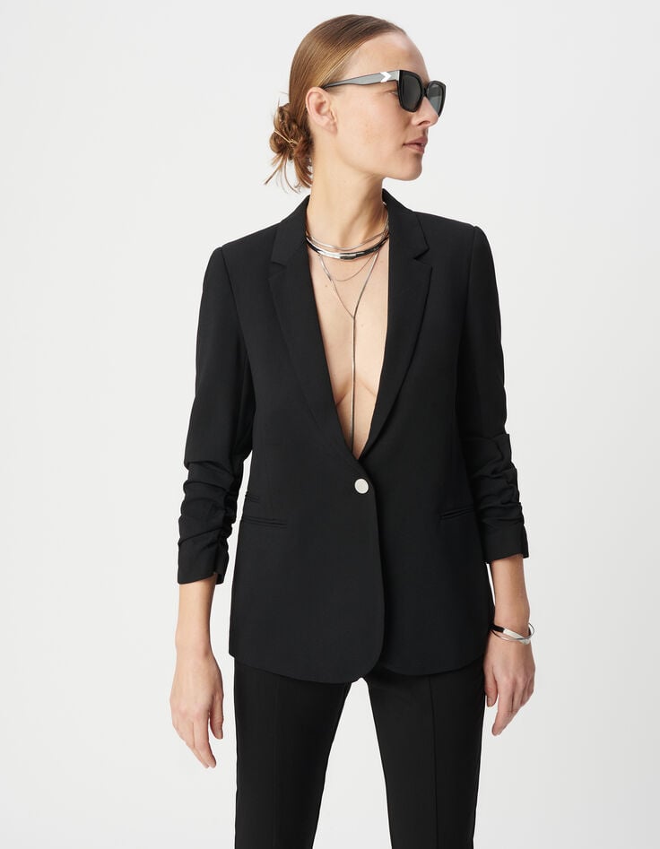 Ikks Veste Tailleur En Crêpe Coloris Noir Femme
