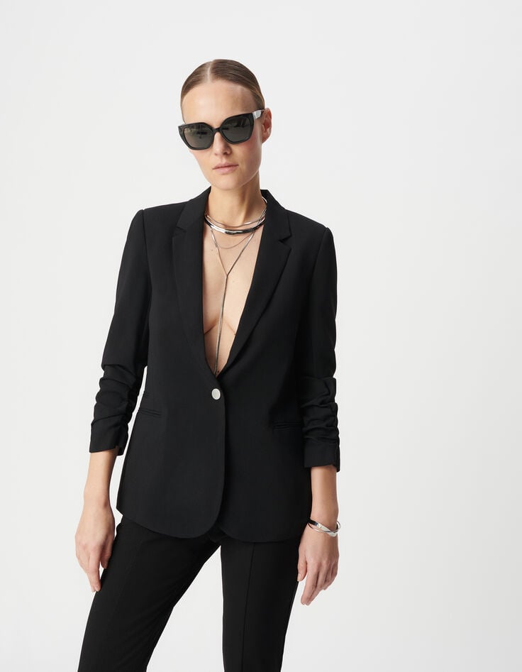 Ikks Veste Tailleur En Crêpe Coloris Noir Femme