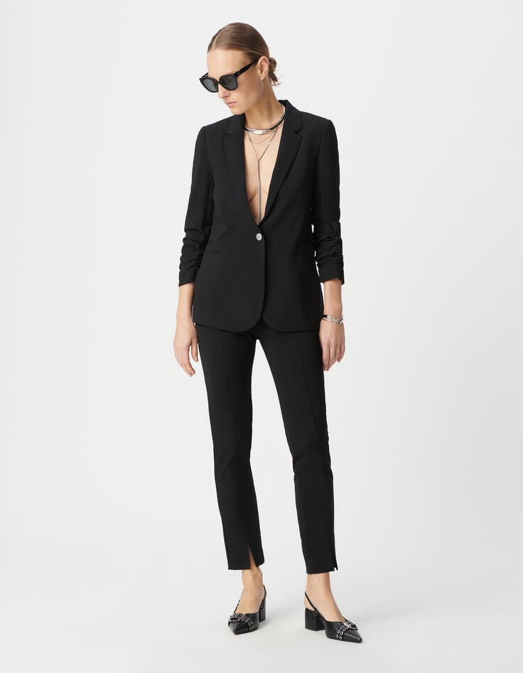 ikks Veste tailleur en crêpe coloris noir femme