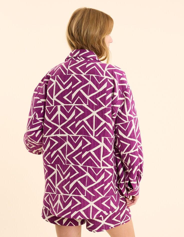 Ikks Veste Violine Jacquard Motif Graphique I.Code