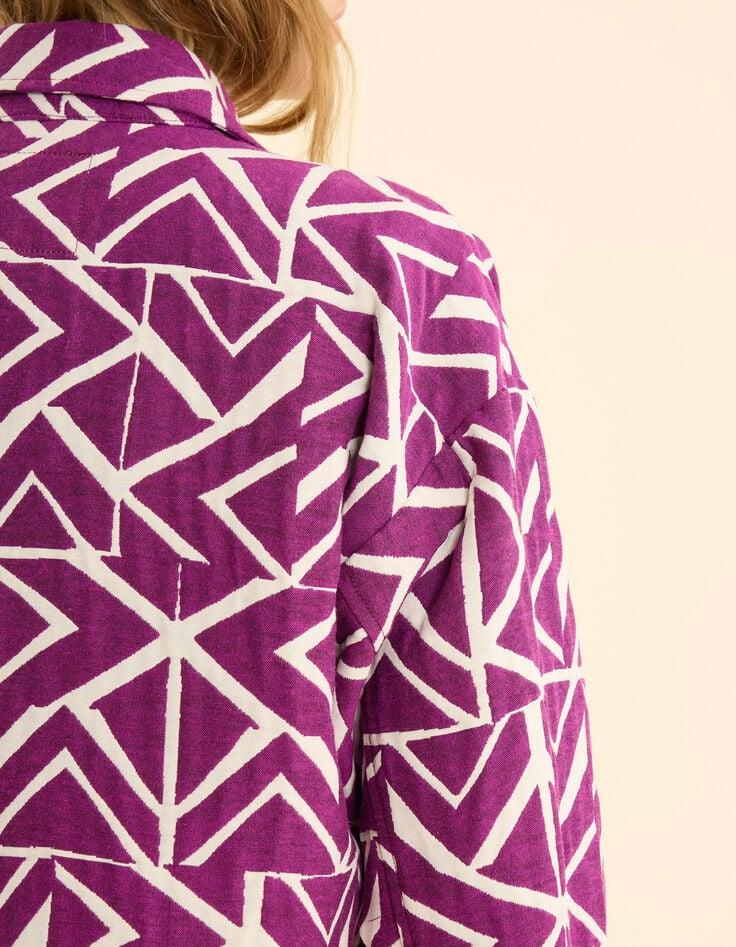 Ikks Veste Violine Jacquard Motif Graphique I.Code