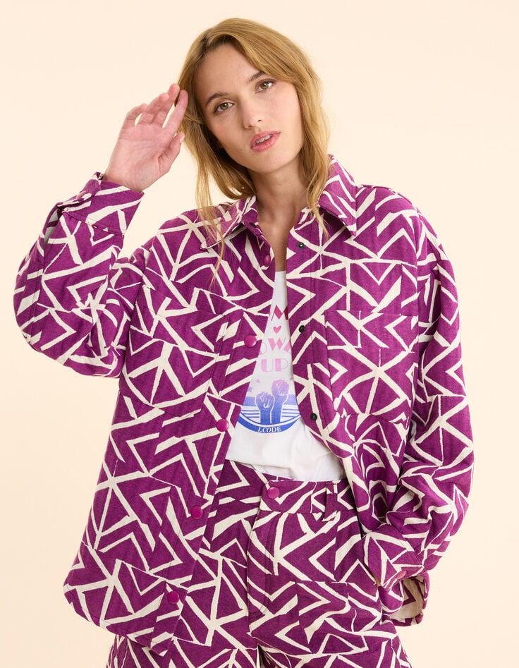 ikks Veste violine jacquard motif graphique I.Code