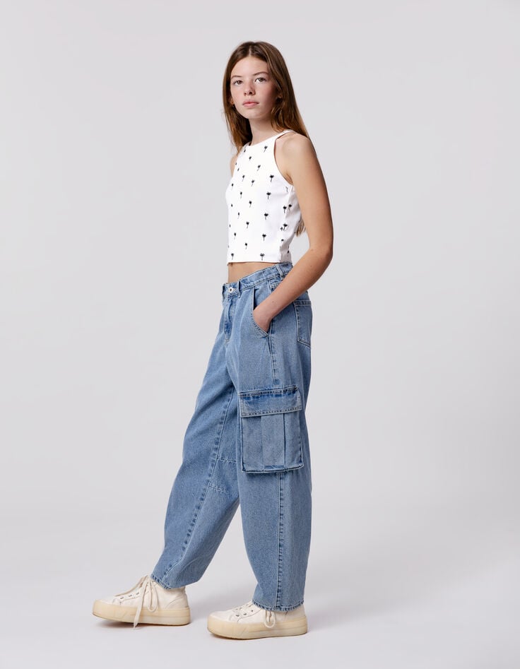 Ikks Jean BALLOON Bleu Waterless Poches Battle Fille