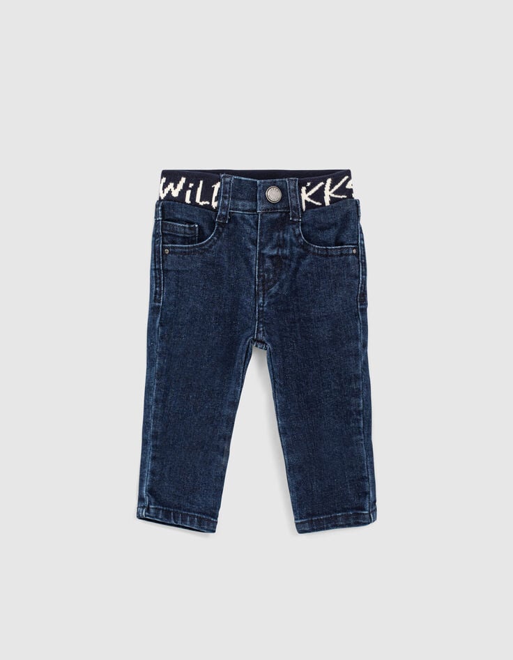 ikks Jean blue vintage message ceinture coton bio bébé garçon