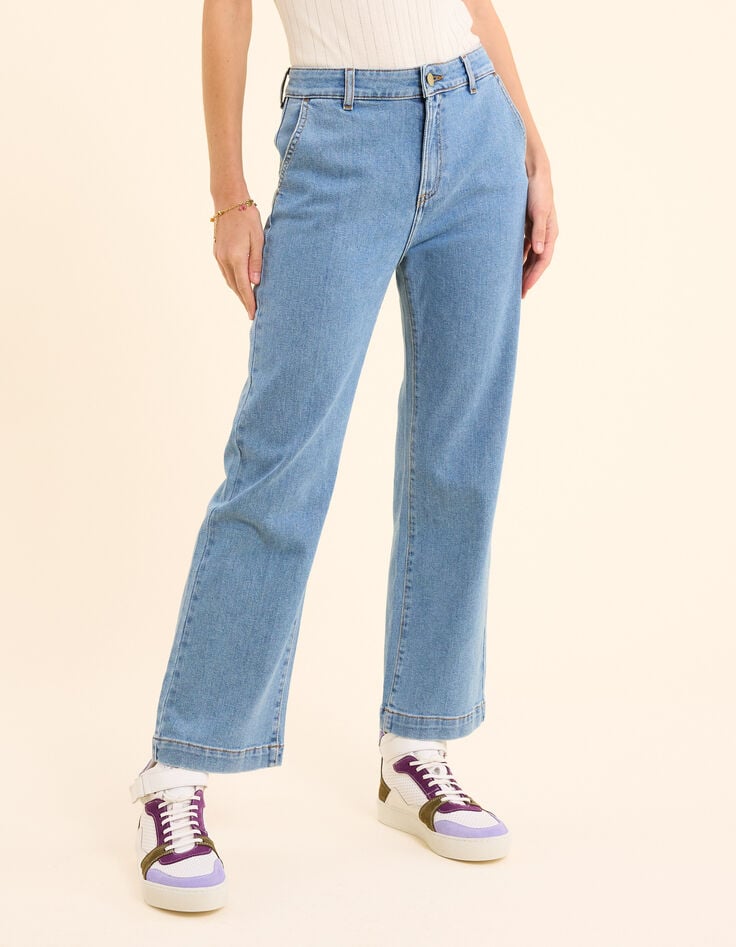 Ikks Jean Droit Bleu Délavé Longueur Cropped I.Code