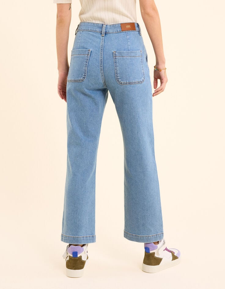 Ikks Jean Droit Bleu Délavé Longueur Cropped I.Code