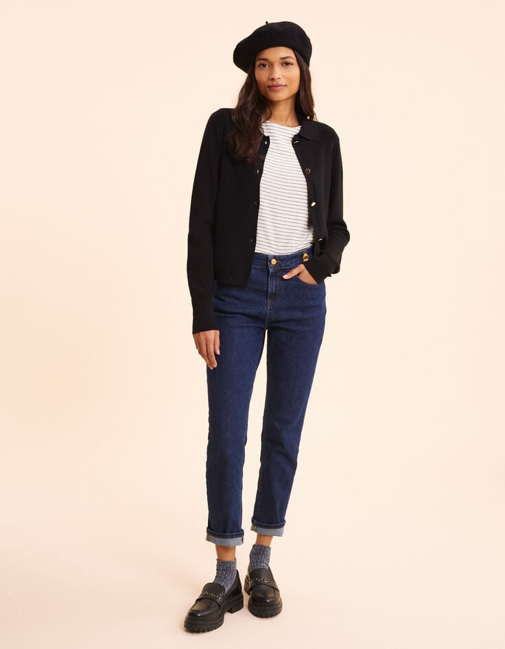 Ikks Jean Droit Bleu Foncé Avec Passants Double Cœurs I.Code