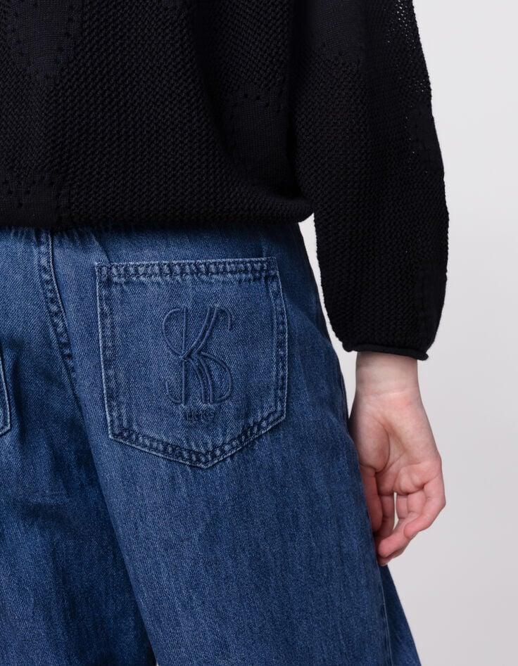 Ikks Jean LARGE Bleu Waterless Avec Plis Marqués Fille