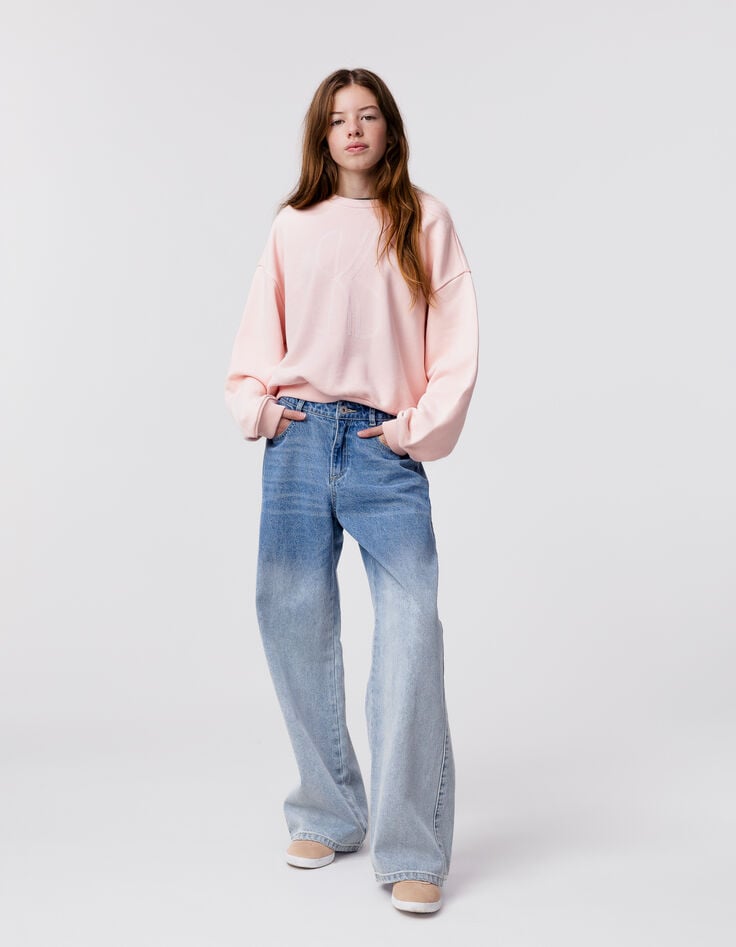 ikks Jean LARGE bleu Waterless effet deep dye fille