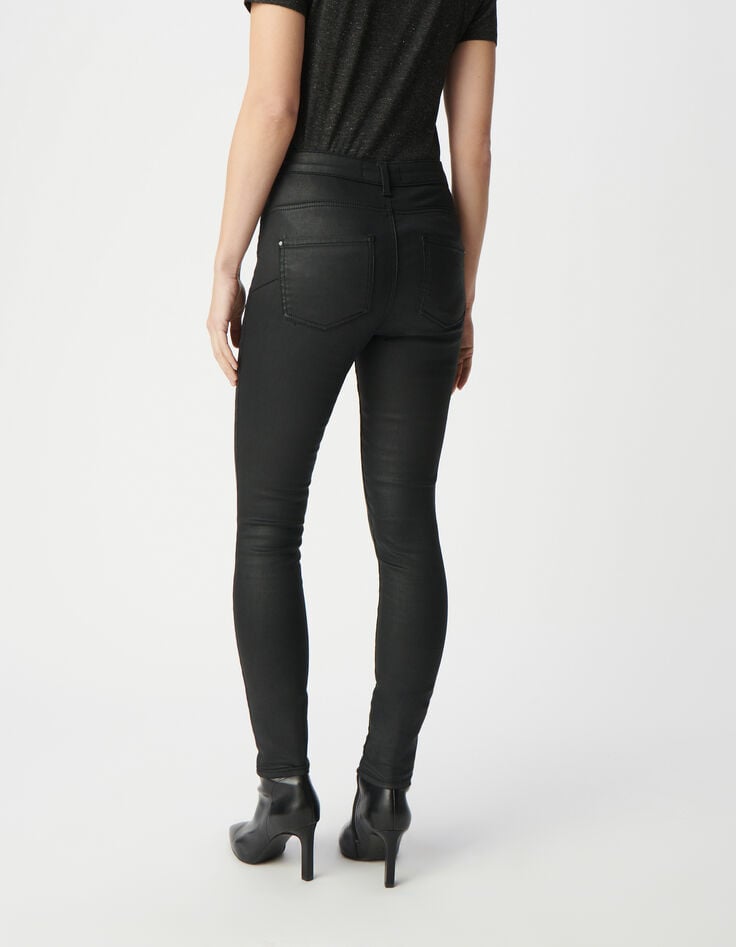 Ikks Jean Noir Cropped Boutons Apparents Powerstretch Femme