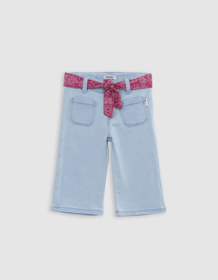 ikks Jean rose ceinture-foulard imprimé palmiers bébé fille