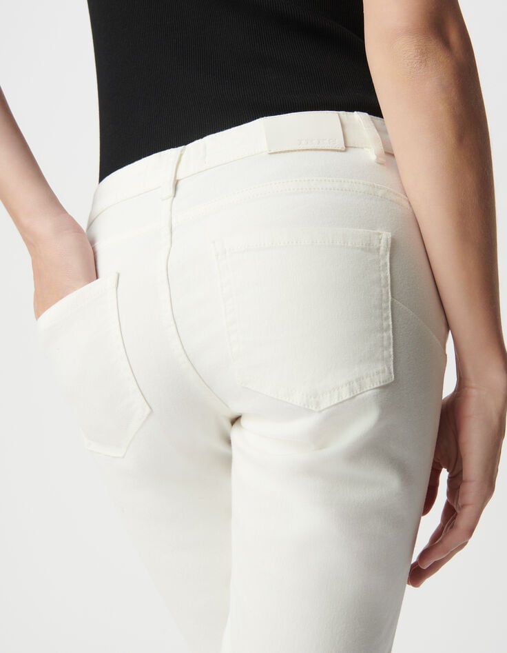 Ikks Jean Slim Blanc Powerstretch Laçage Poches Femme