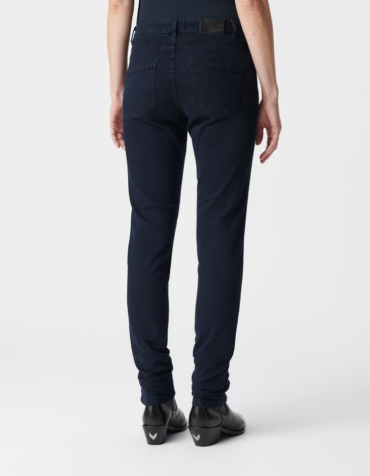 Ikks Jean Slim Bleu Foncé Décor Chaînes Côtés Femme