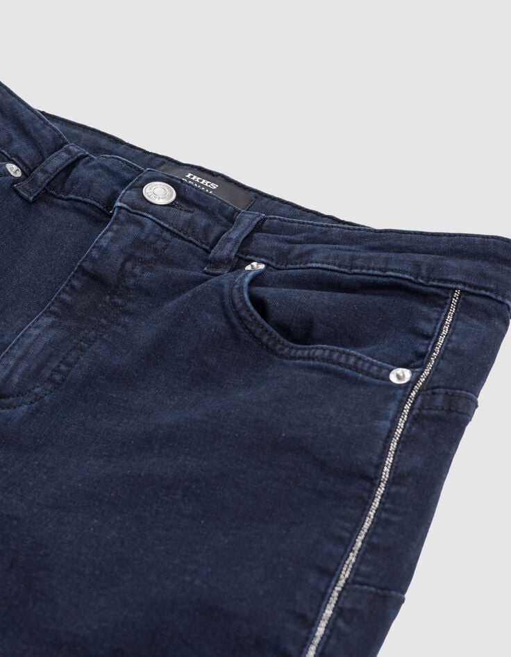 Ikks Jean Slim Bleu Foncé Décor Chaînes Côtés Femme