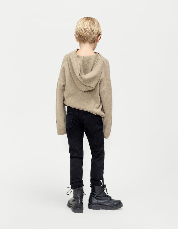 Ikks Jean SLIM Noir Ceinture Tressée Amovible Garçon