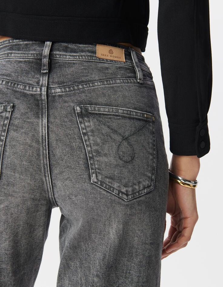 Ikks Jean Slouchy En Coton BCI Gris Longueur Cropped Femme