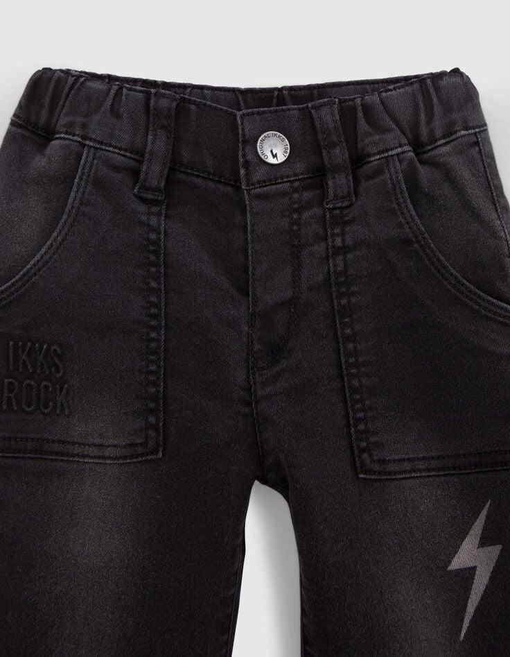 Ikks Jean Upcyclé Gris Logo Embossé Print éclair Bébé Garçon