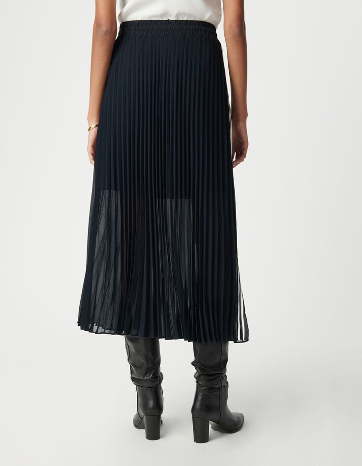 Ikks Jupe Longue Plissée Avec Détail Bandes Sport Femme