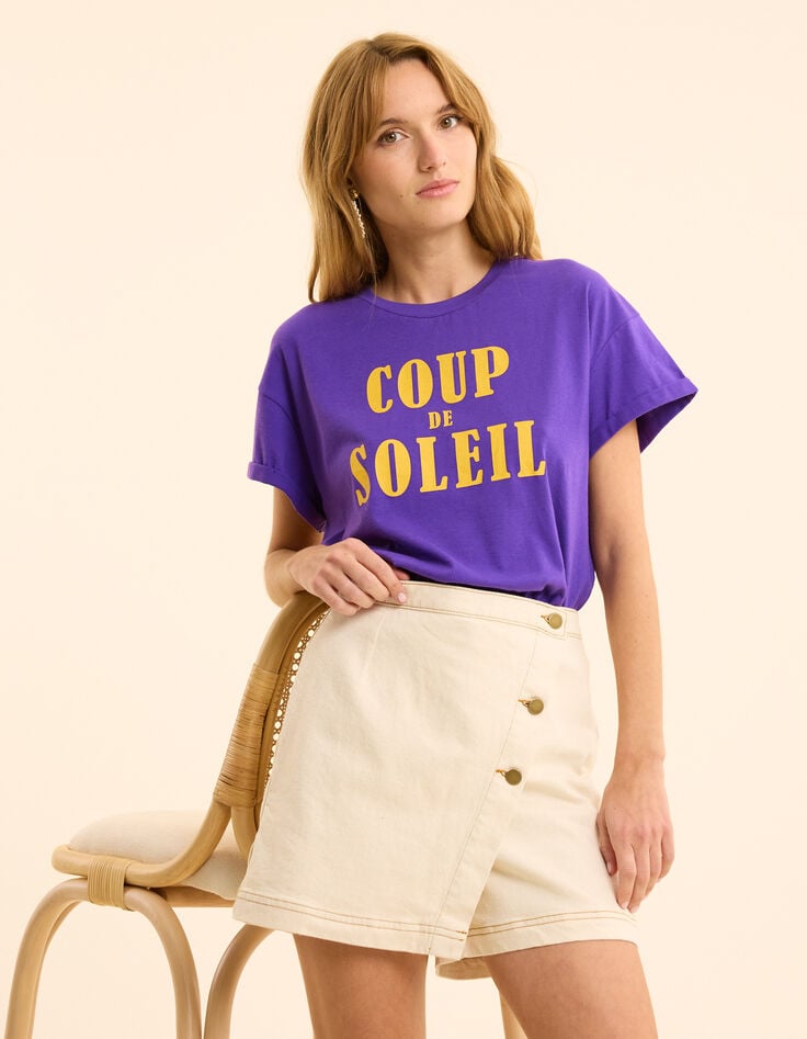 Ikks Jupe-short En Jean écru Surpiqûres Ocre I.Code