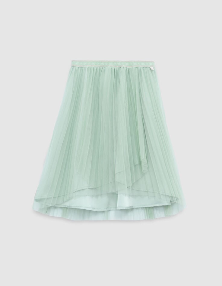 Ikks Jupe-tutu Midi Vert D'eau Plissée Asymétrique Fille