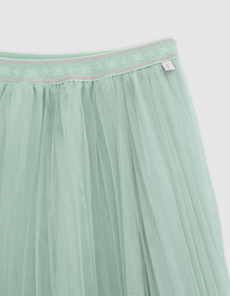 Ikks Jupe-tutu Midi Vert D'eau Plissée Asymétrique Fille