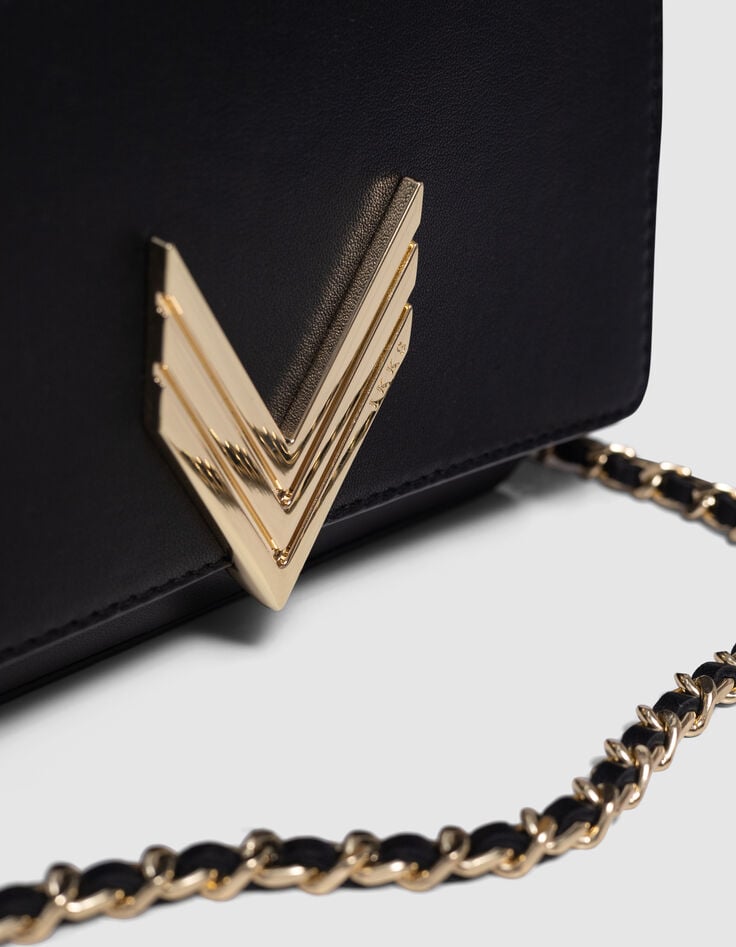 Ikks Le 111 ROMY Noir Cuir Lisse Métalleries Dorées Femme