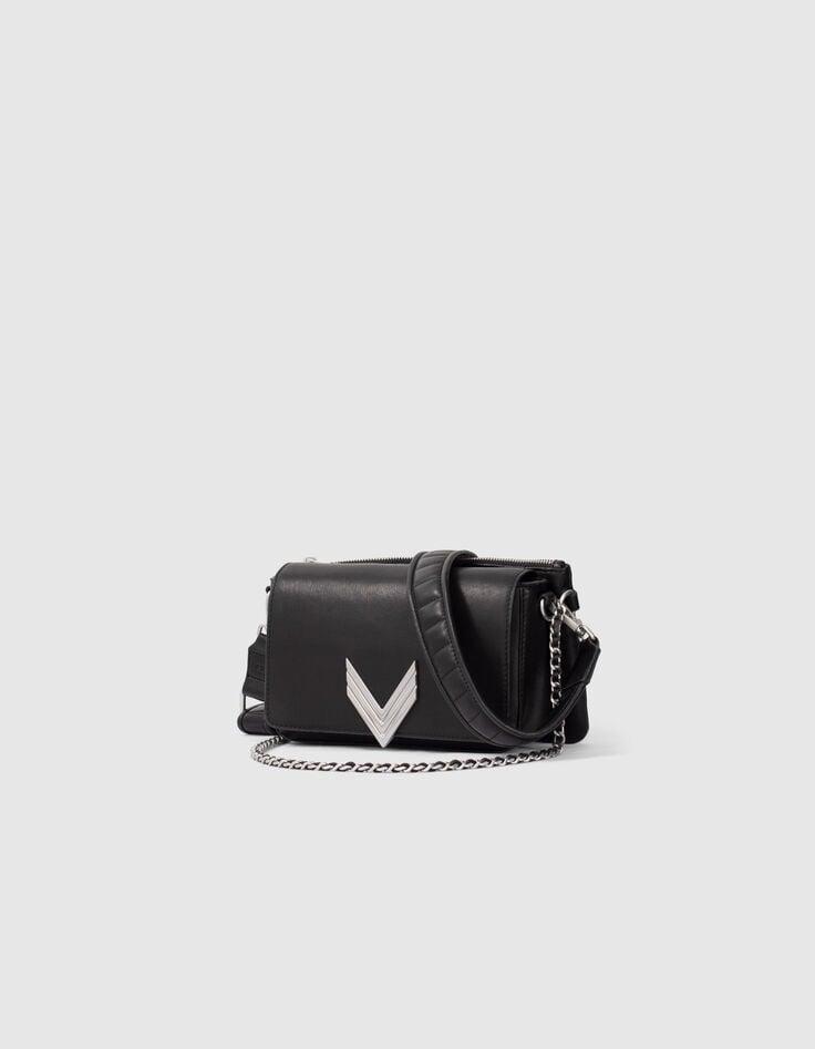 Ikks Le Sac 111 Romy En Cuir D'agneau Chrome Free Noir Femme