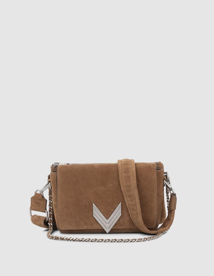 ikks Le sac 111 Staten Island en cuir de vachette velours femme