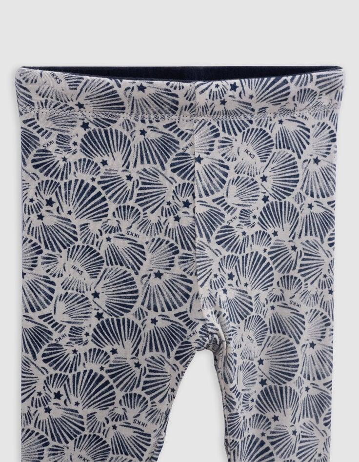 Ikks Leggings Réversible Coquillages Et Marine Bébé Fille