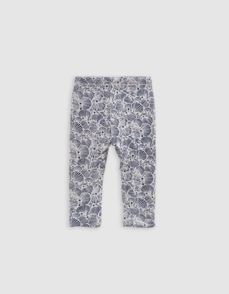 Ikks Leggings Réversible Coquillages Et Marine Bébé Fille