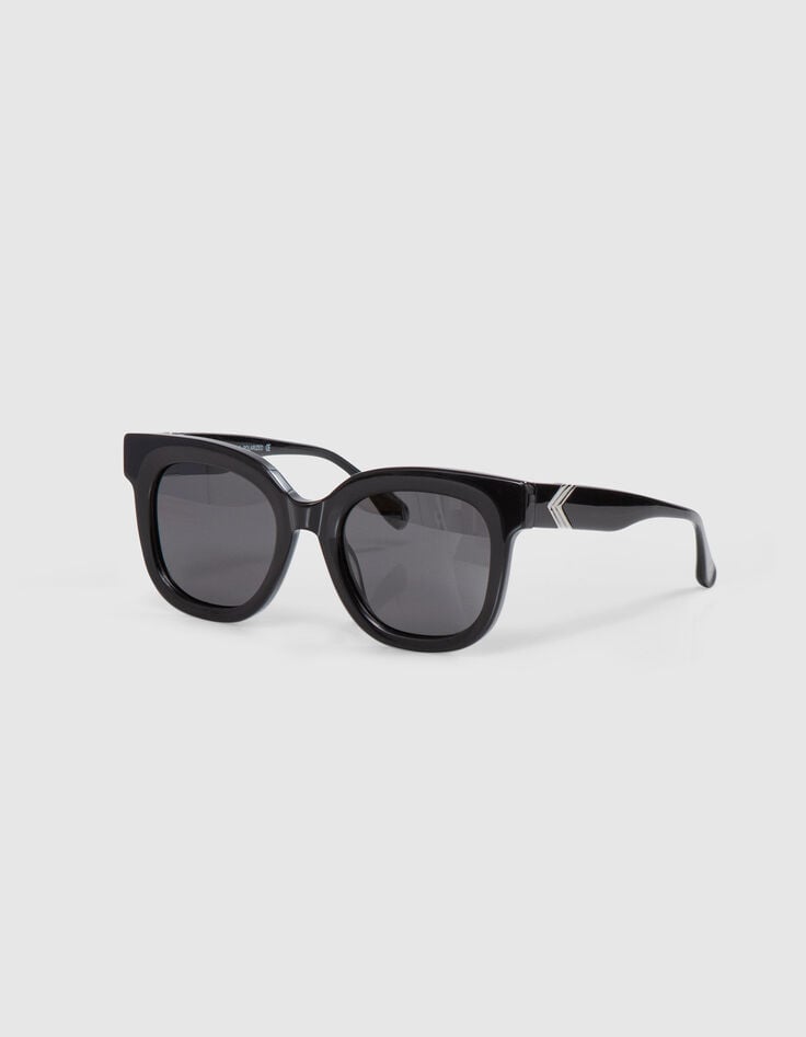 ikks Lunettes solaires noires style oversize papillon Femme
