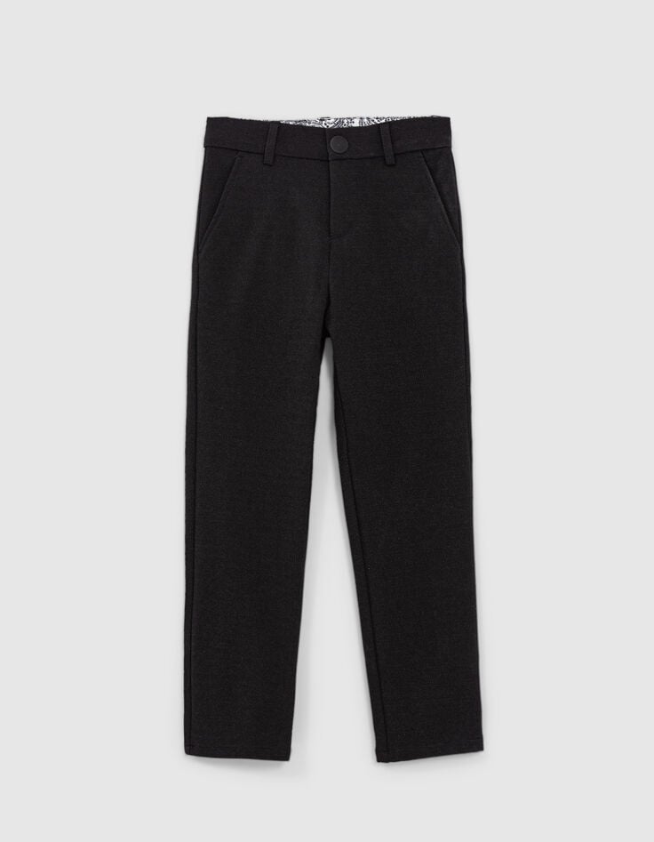 ikks Pantalon de costume cérémonie noir faux-uni garçon