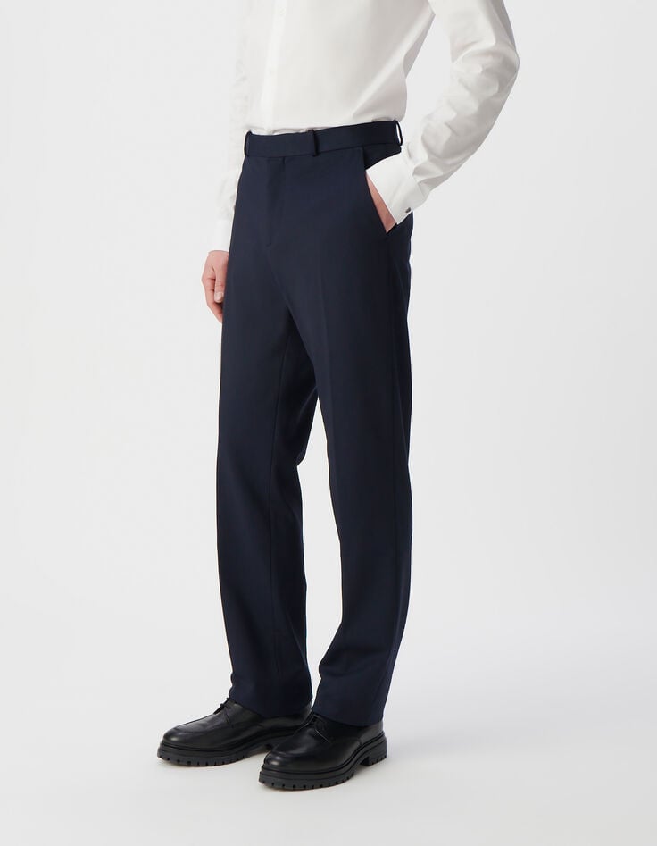 Ikks Pantalon De Costume DROIT Marine Maille Milano Homme