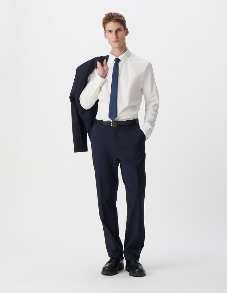 ikks Pantalon de costume DROIT marine maille Milano Homme