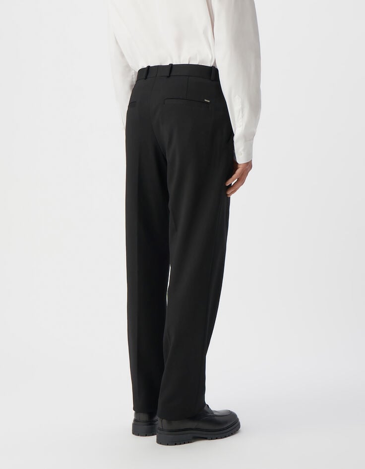 Ikks Pantalon De Costume DROIT Noir Maille Milano Homme