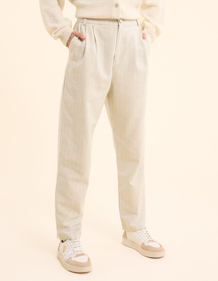 Ikks Pantalon De Costume Gris Rayures Tennis I.Code